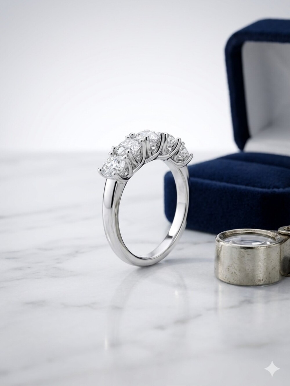 Moissanite 3.0CTW NWT 925 Silver Half Eternity Ring, Size 9